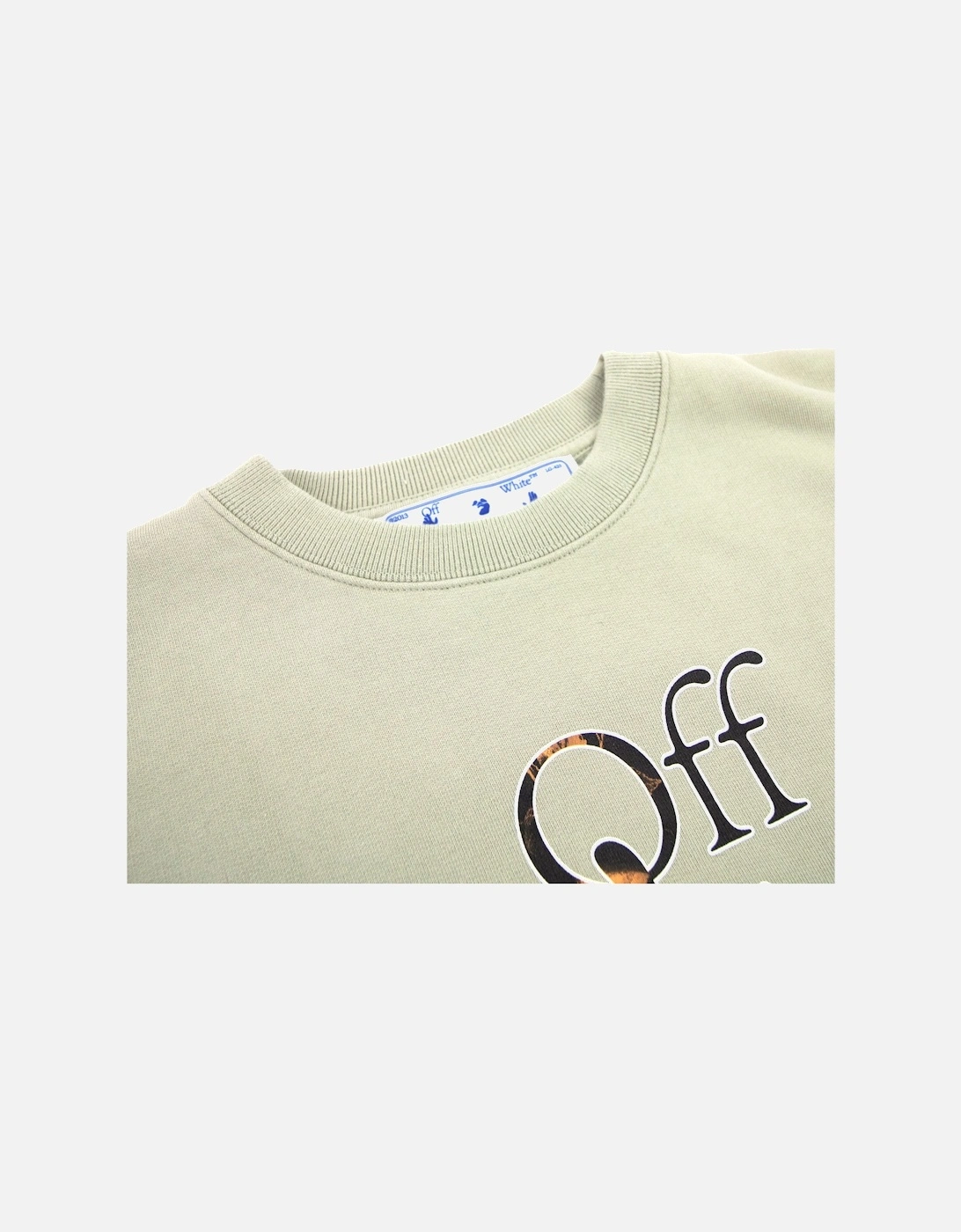 Off White Carav Hand Over Crewneck Sweatshirt Abbey Stone