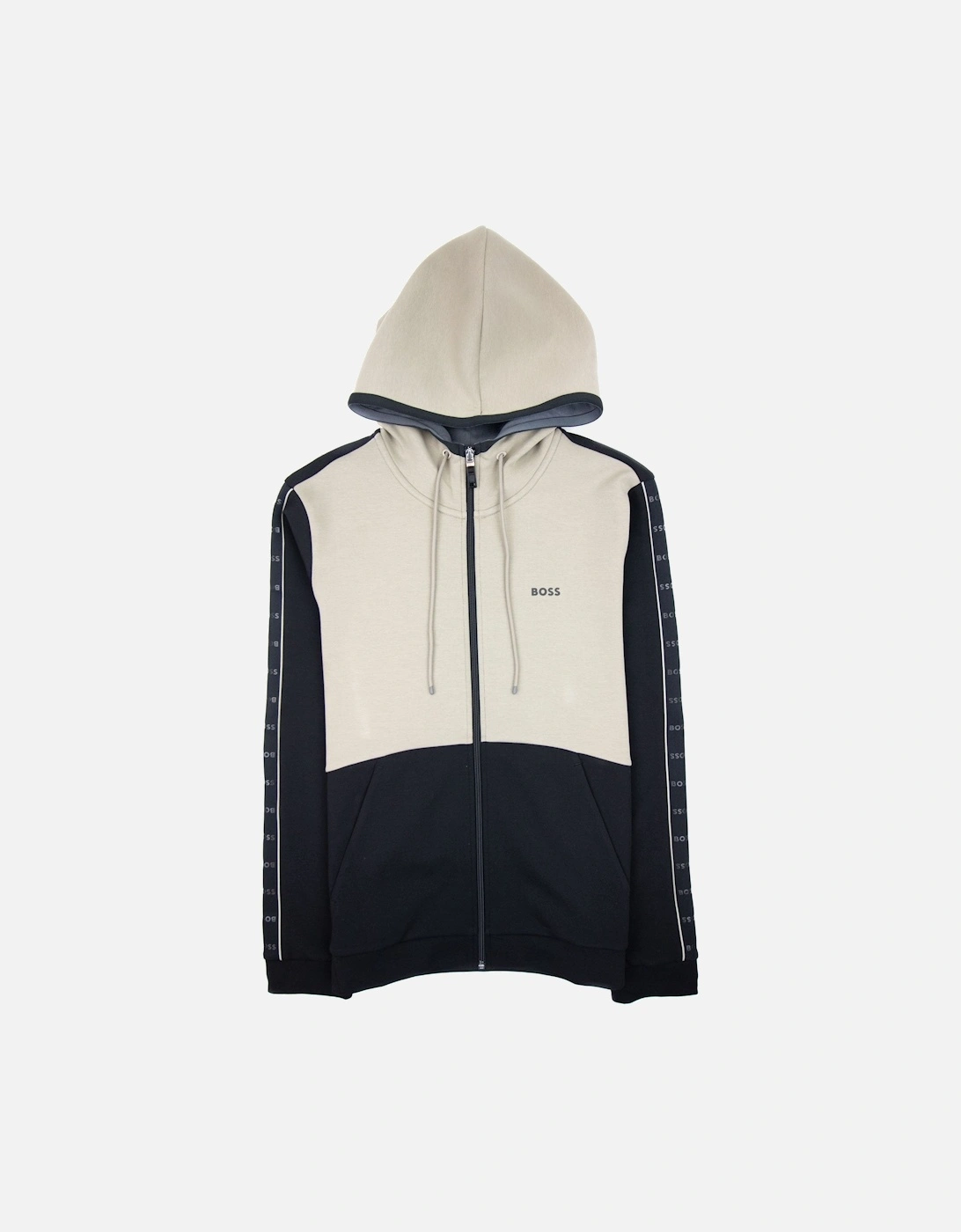 Saggy 1 Arm Stripe Logo Zip Up Hoodie Black 001, 4 of 3