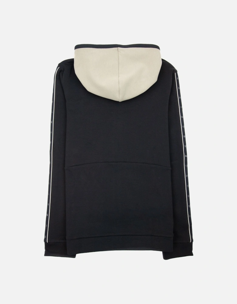 Saggy 1 Arm Stripe Logo Zip Up Hoodie Black 001