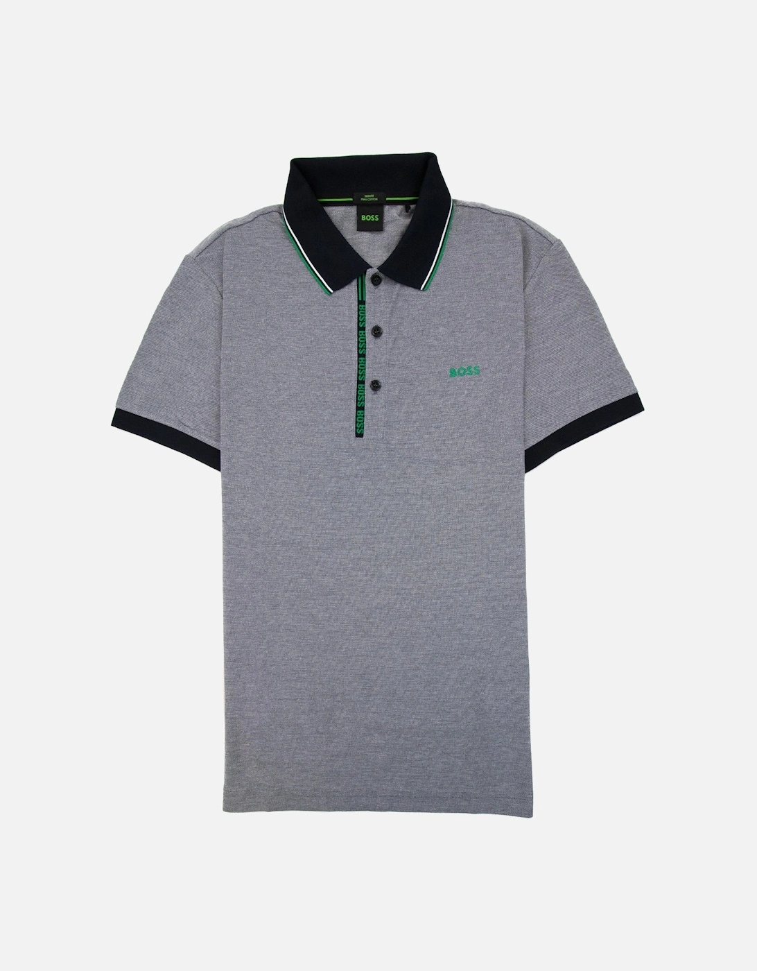 Paule 4 Slim Fit Branded Placket Polo Black 401, 5 of 4