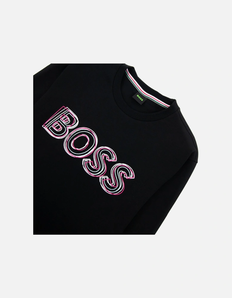 Salbo 1 Embroidered Layered Logo Sweatshirt Black 001