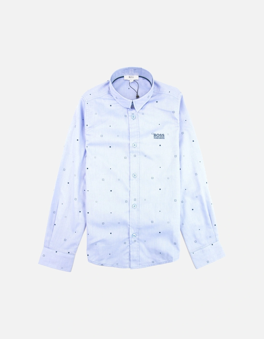 Kids Geometric Long Sleeve Shirt Baby Blue, 3 of 2