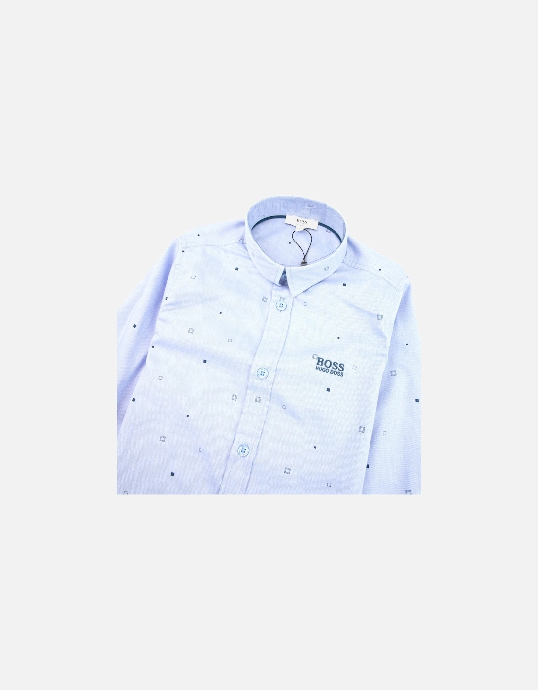 Kids Geometric Long Sleeve Shirt Baby Blue