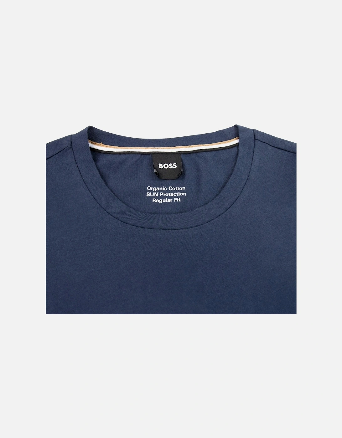 Organic-cotton T-shirt With Contrast Logo Navy 413