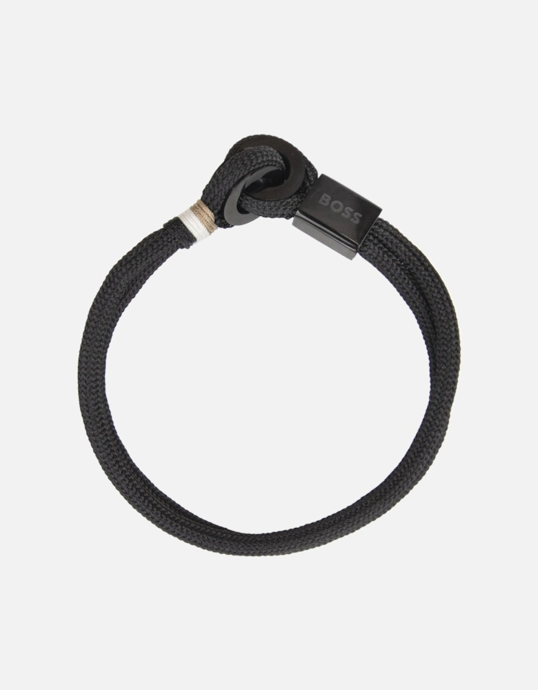 Thad Sport Nylon Black Cord Bracelet Black