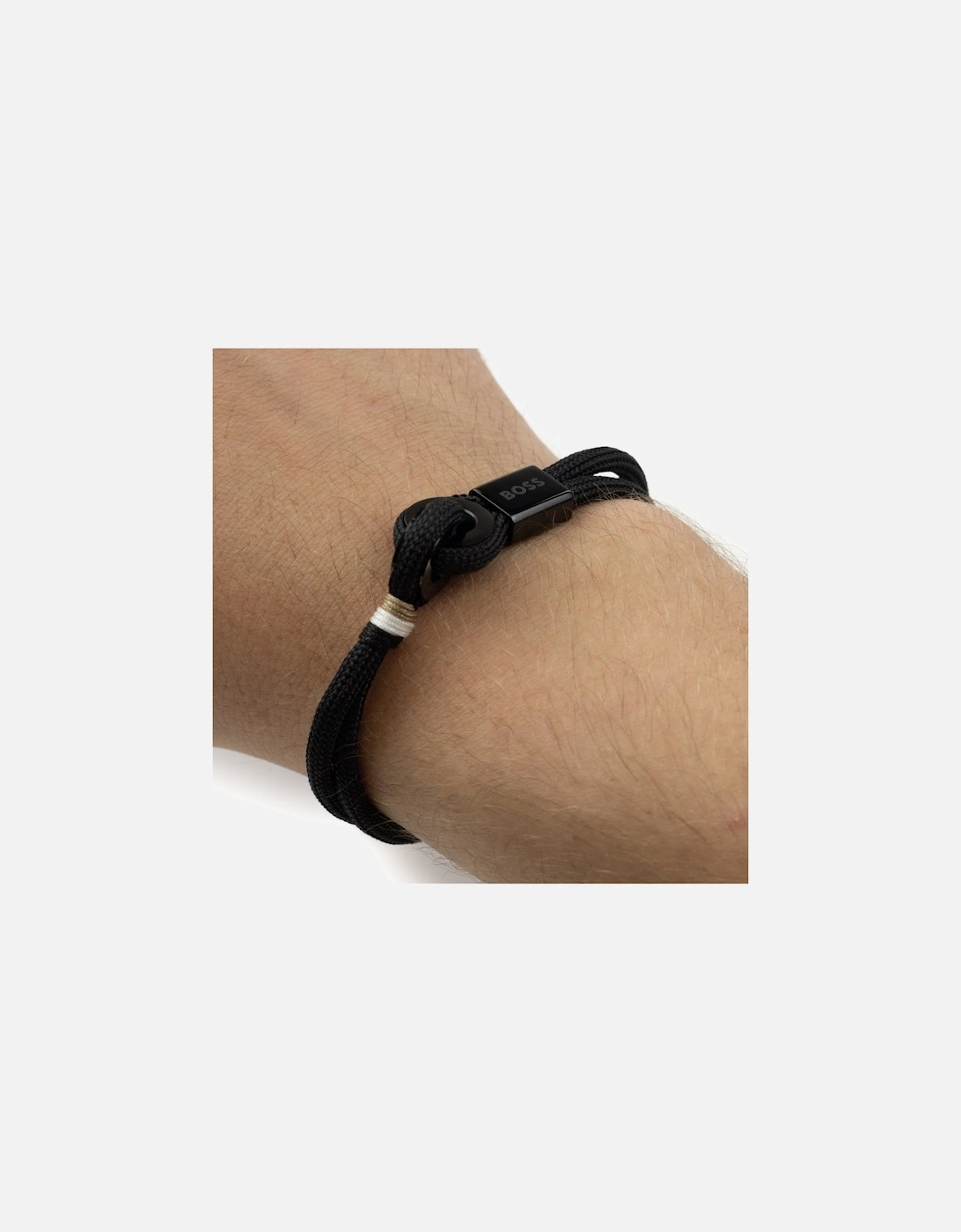Thad Sport Nylon Black Cord Bracelet Black