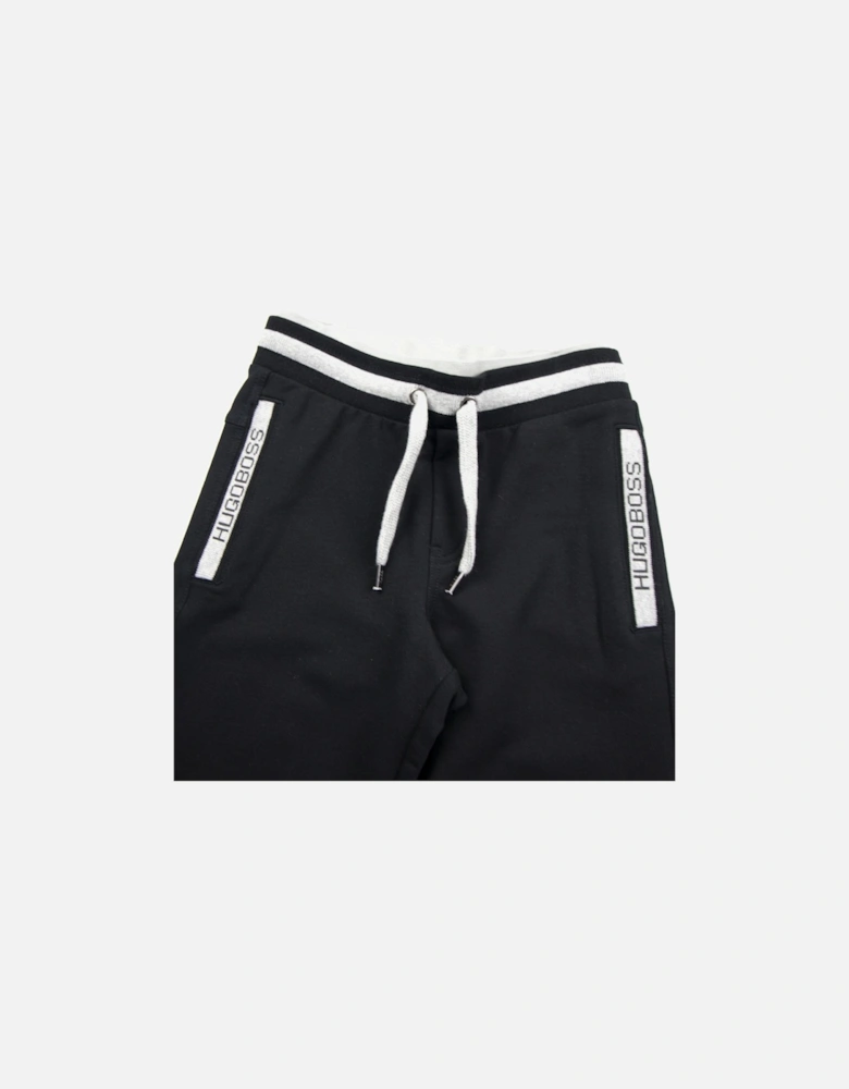 Kids Side Pocket Logo Track Bottoms Black