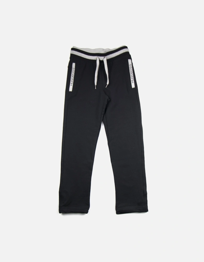 Kids Side Pocket Logo Track Bottoms Black