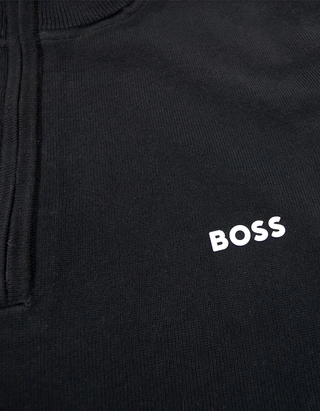 Zallo Curved Logo Zip Sweater Black 001