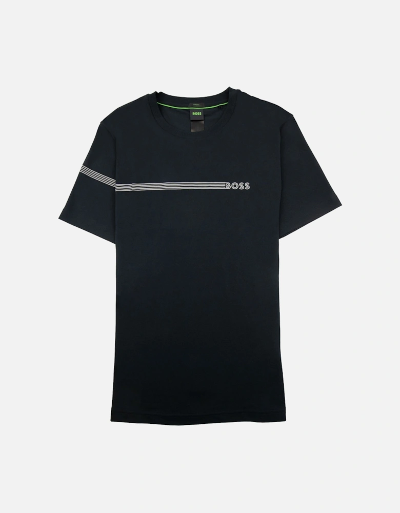 Cotton-blend T-shirt With Stripes And Logo Black 001