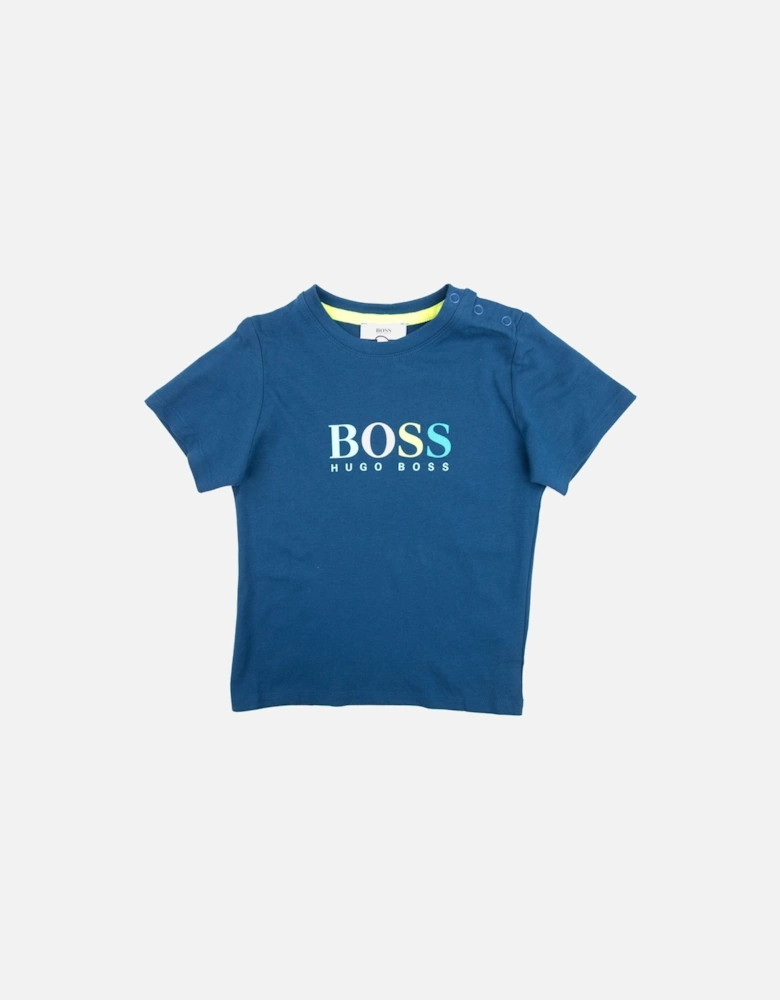 Kids Multi Logo T-shirt Elec Blue