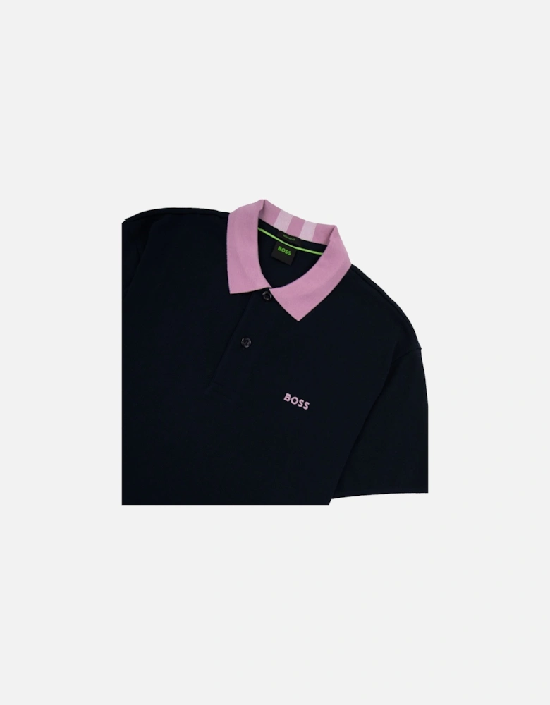 Paddy 8 Contrast Collar Polo Navy 402