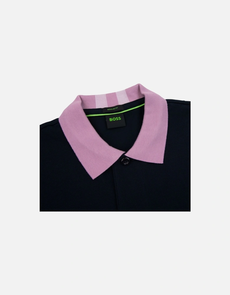 Paddy 8 Contrast Collar Polo Navy 402