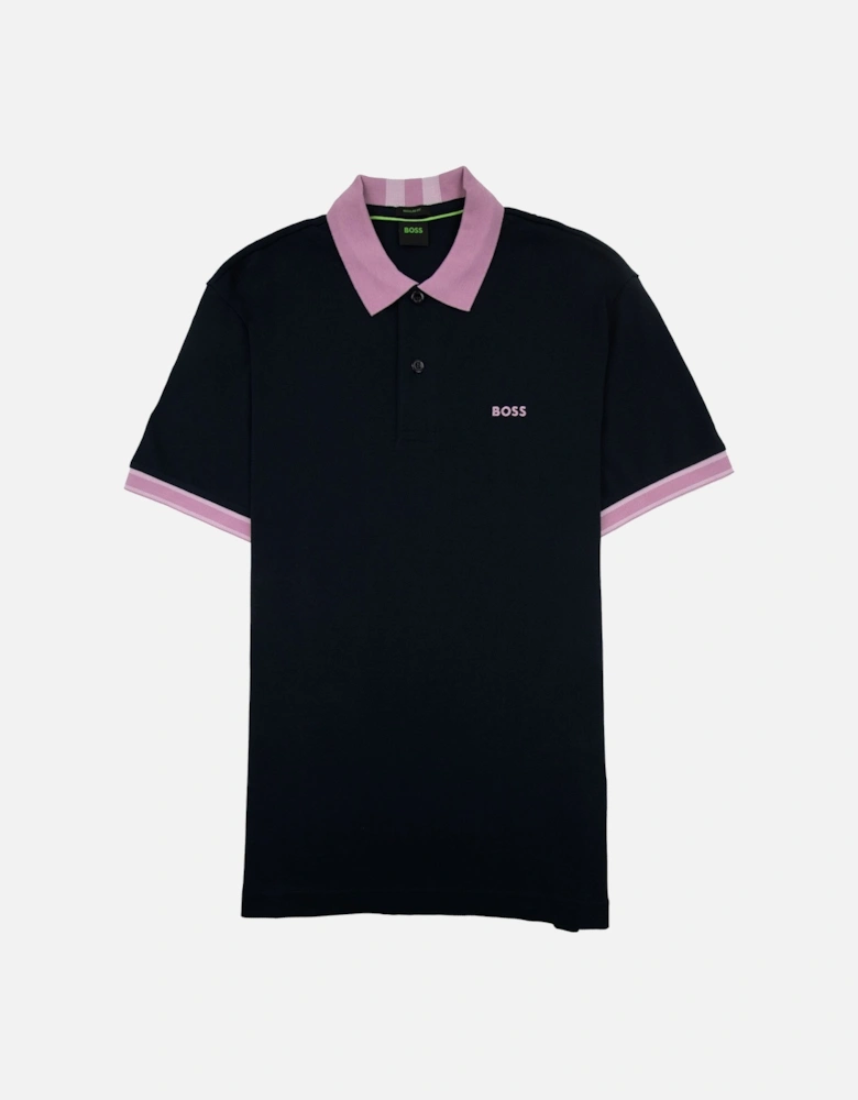Paddy 8 Contrast Collar Polo Navy 402
