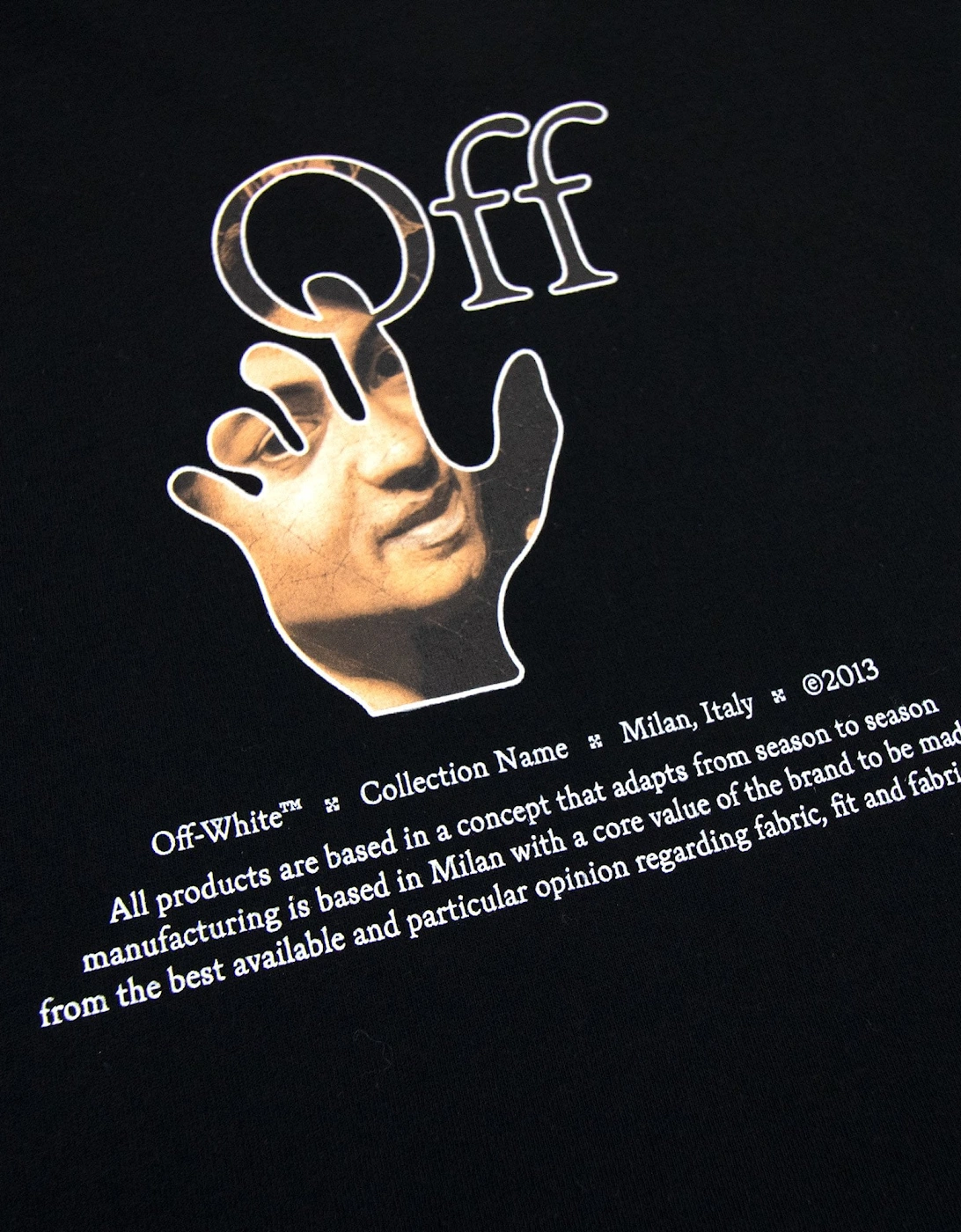 Off White Carav Hand S/s T Shirt Black Multi