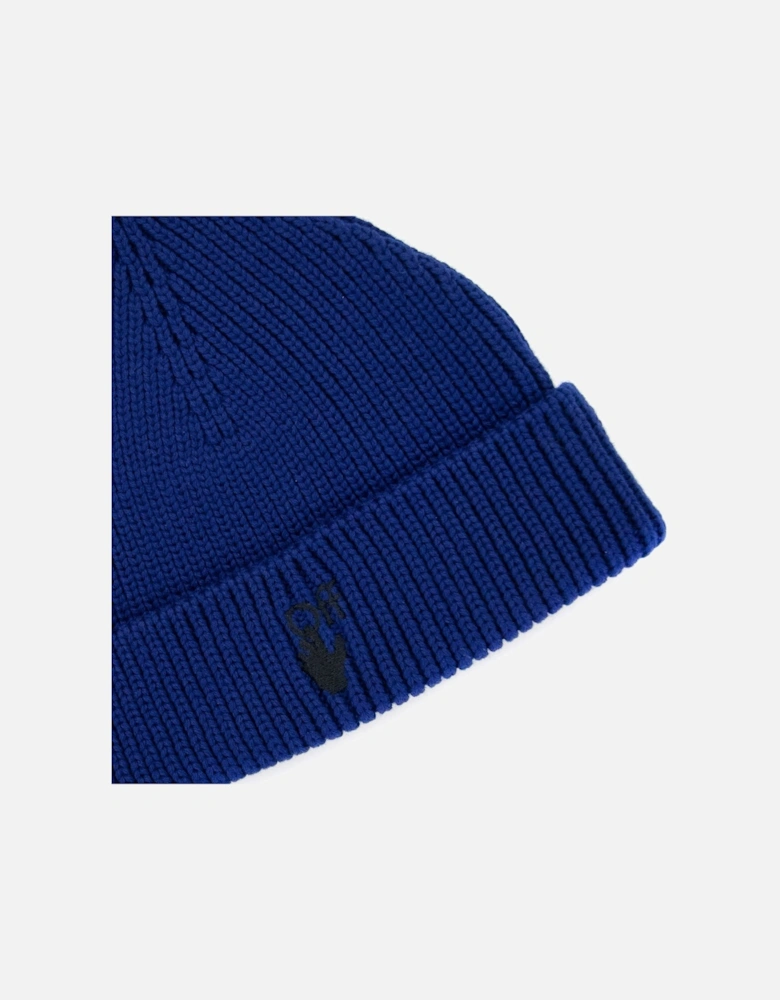 Off White Hand Off Wool Rib Beanie Blue Black