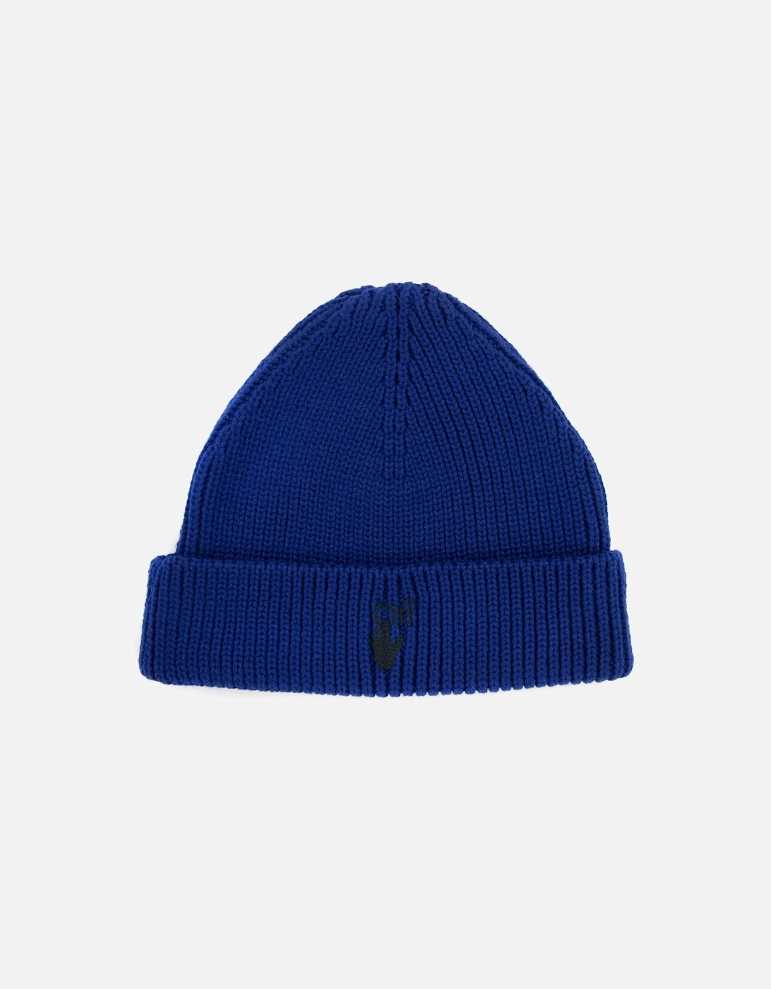 Off White Hand Off Wool Rib Beanie Blue Black, 5 of 4