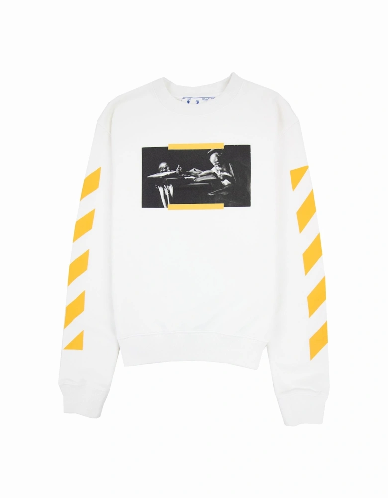 Off White Carav Painting Slim Crewneck Sweatshirt White Multi
