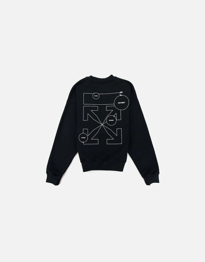 Off White Cut Here Arrow Skate Sweatshirt Black/white