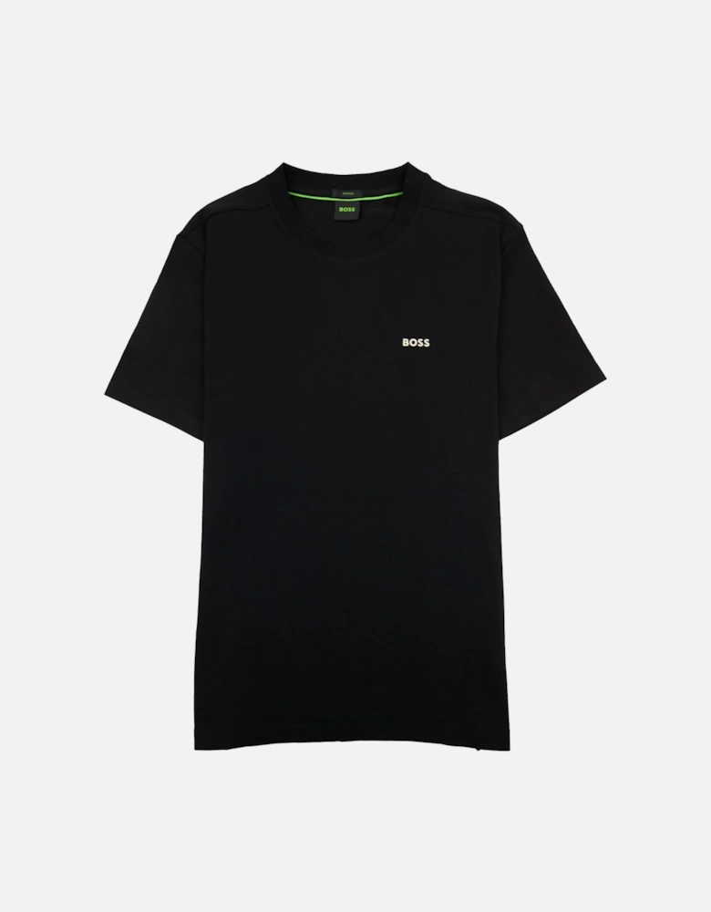 Contrast Printed Logo Tee Black 005