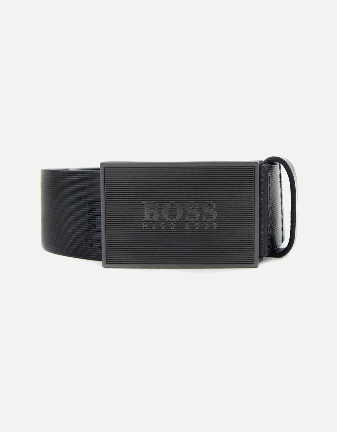 Logo Plaque Icon Leather Belt Black 001, 5 of 4