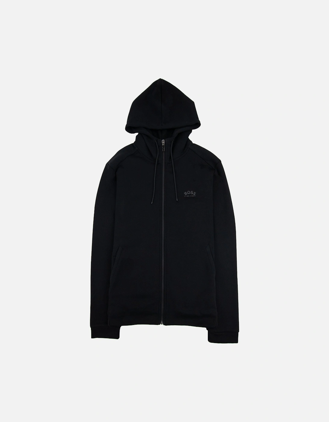 Saggy Curved Logo Zip Up Sweatshirt Black 001, 6 of 5