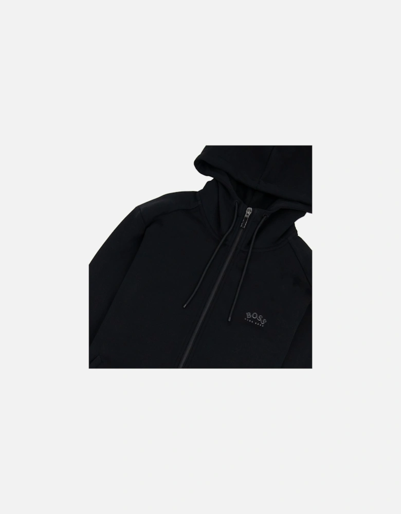 Saggy Curved Logo Zip Up Sweatshirt Black 001