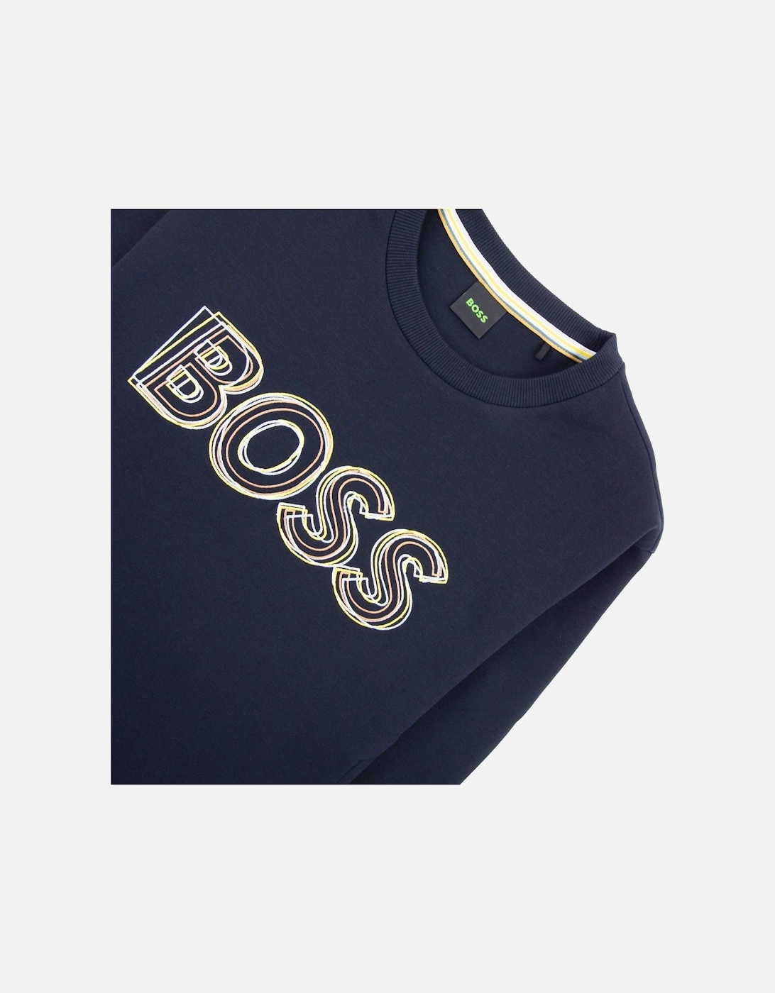 Salbo 1 Embroidered Layered Logo Sweatshirt Dark Navy 402