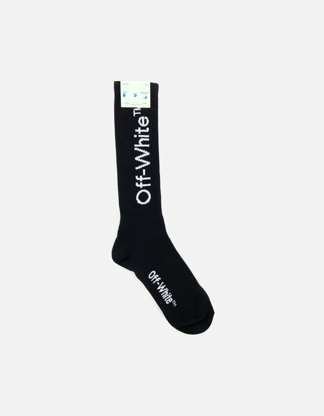 Off White Diagonals Mid Socks Black/White, 7 of 6