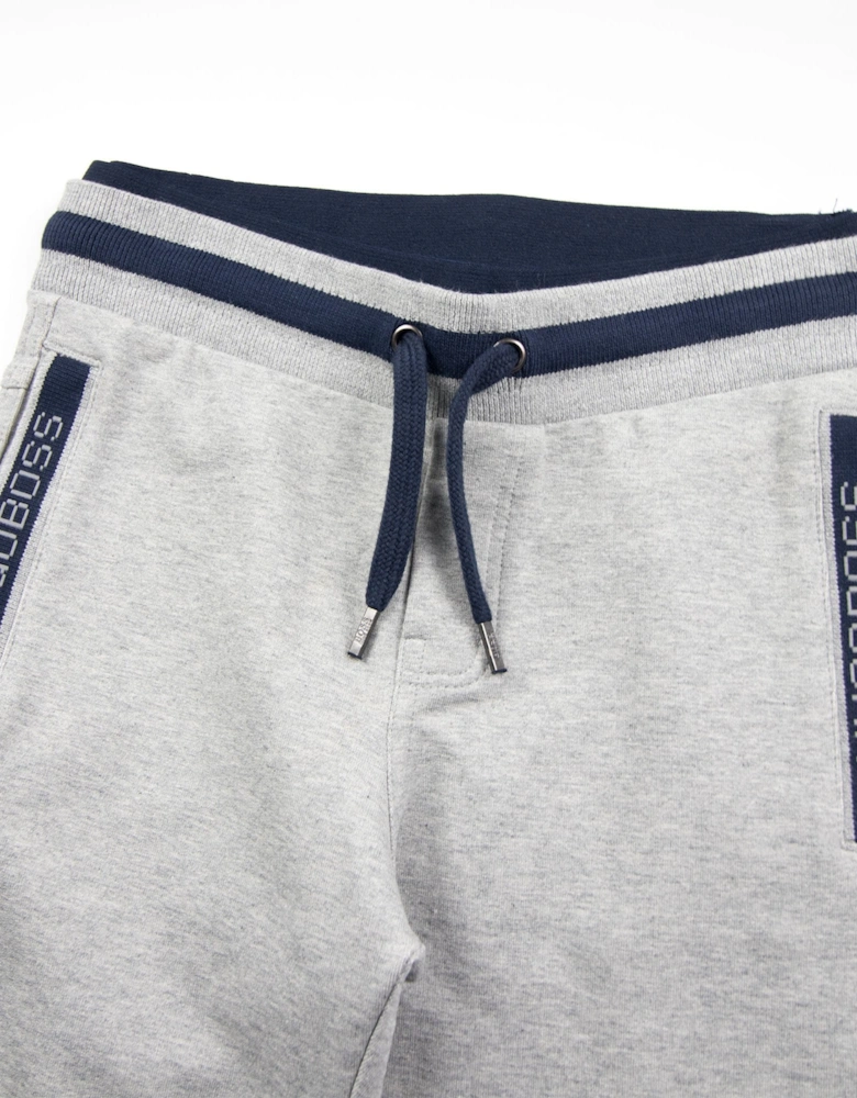 Kids Side Pocket Logo Track Bottoms Grey