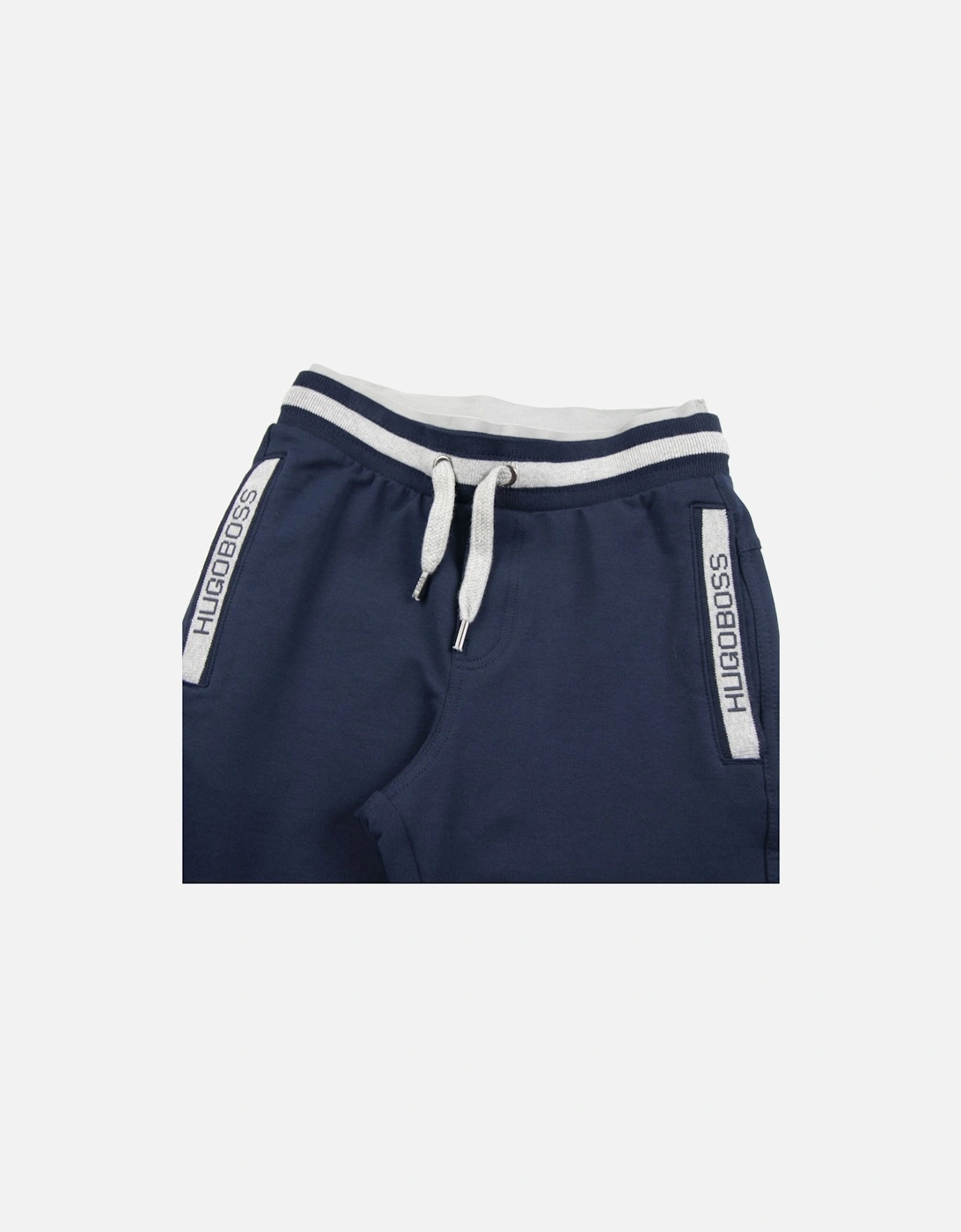 Kids Side Pocket Logo Track Bottoms Navy