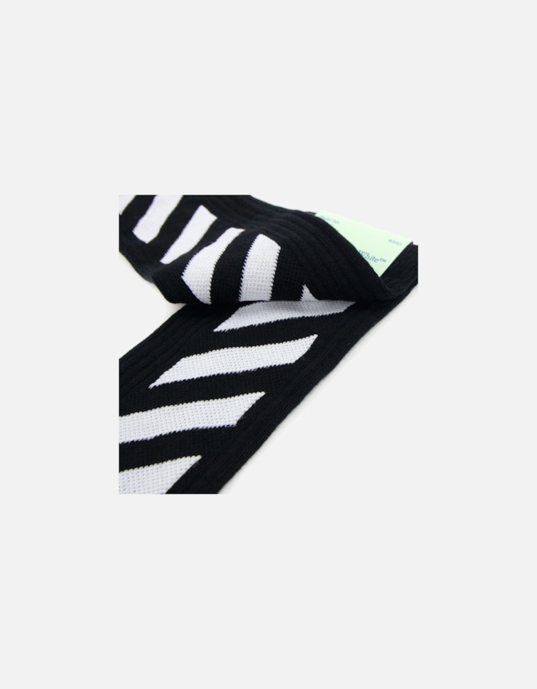 Off White Diagonals Mid Socks Black/White