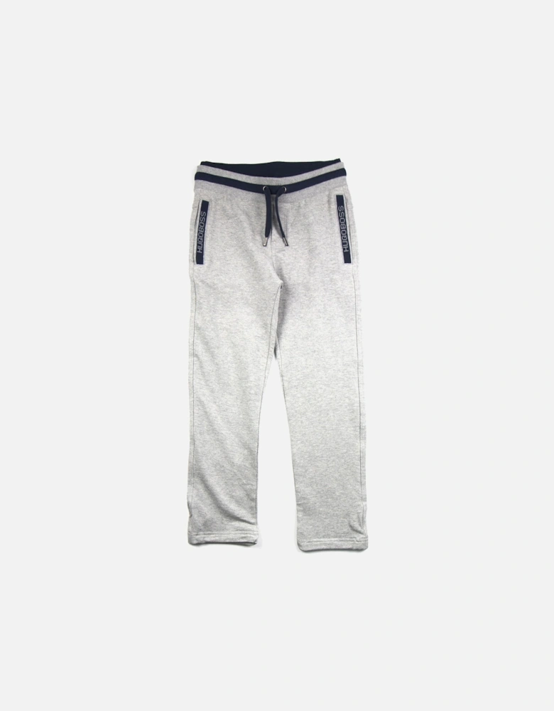Kids Side Pocket Logo Track Bottoms Grey