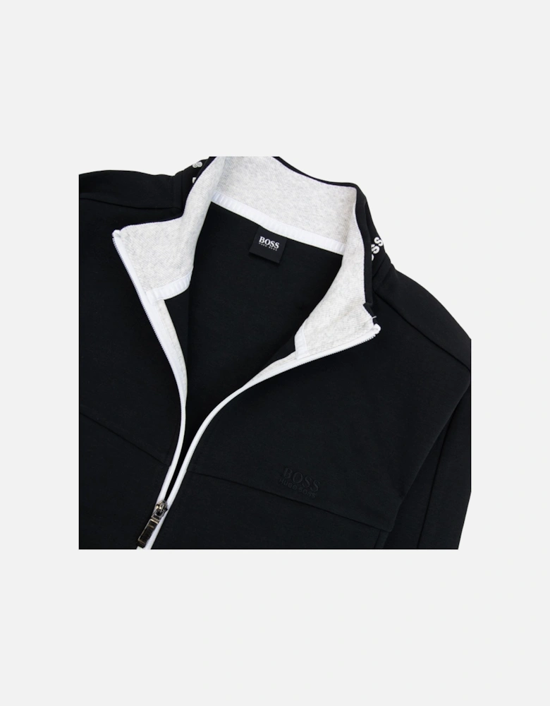 Skaz 1 Embroidered Logo Zip Up Sweatshirt Black 001