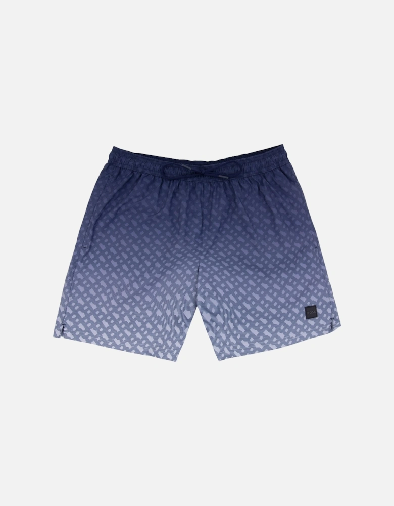 Degrade Monogram Print Badge Swim Shorts Blue 413