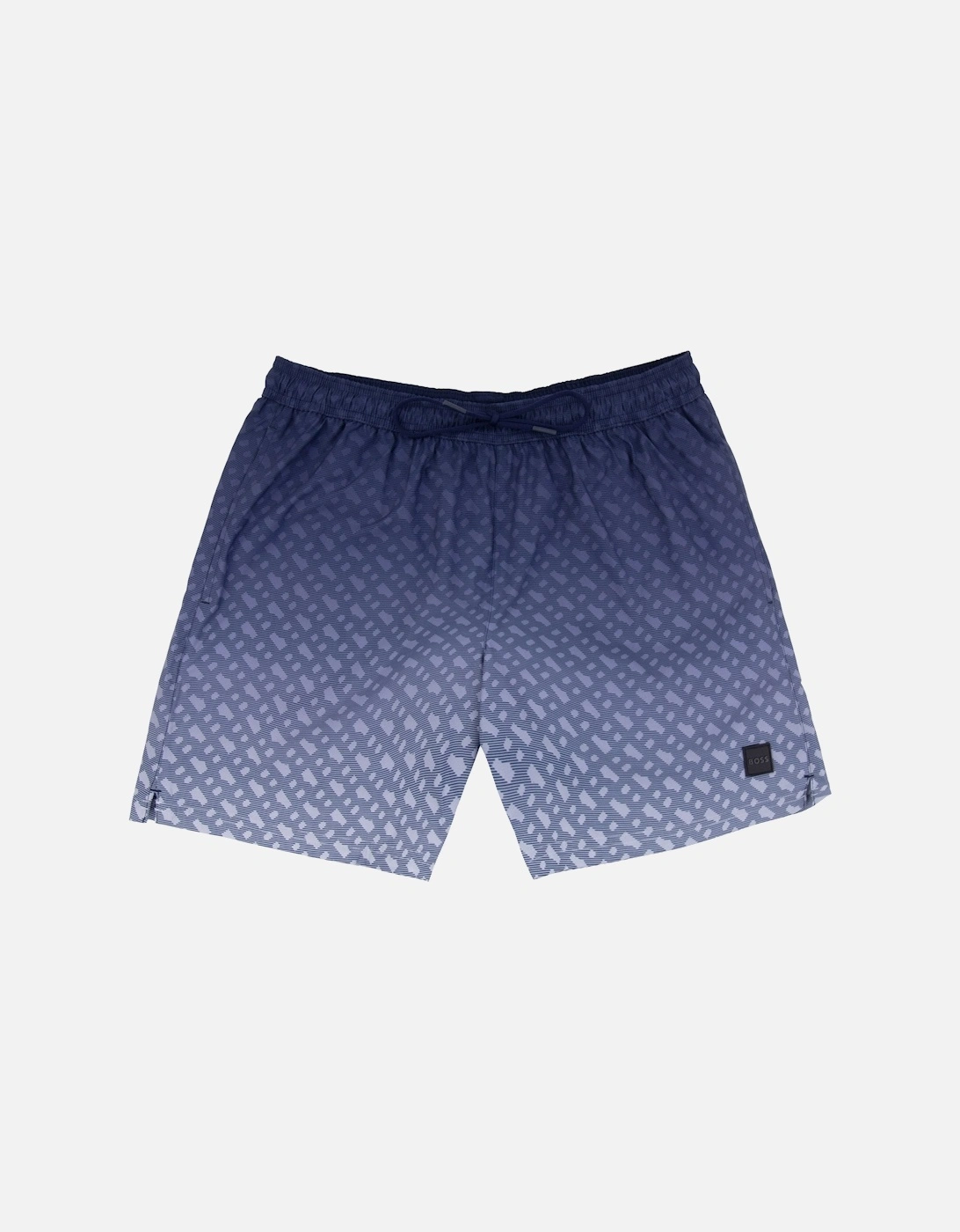 Men's Hugo Boss Degrade Monogram Print Badge Swim Shorts Blue 413 - Navy - Size: 35/34/32