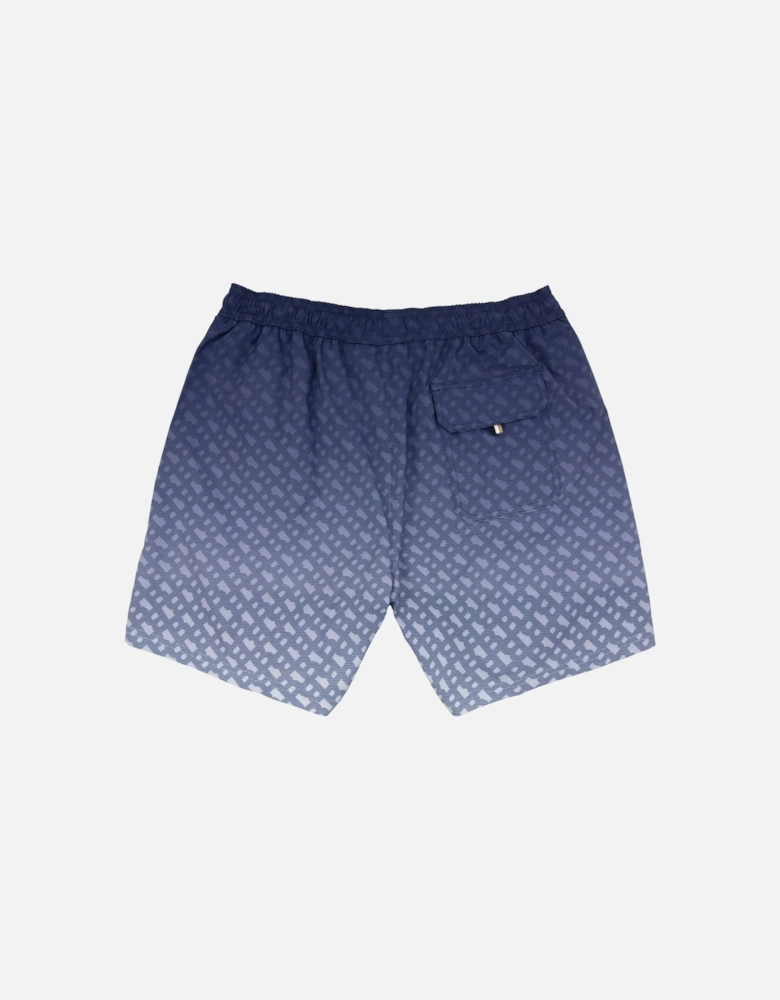 Degrade Monogram Print Badge Swim Shorts Blue 413