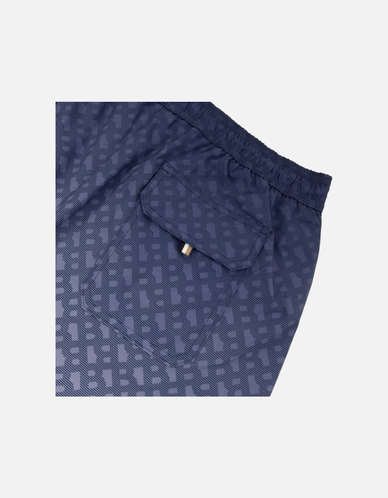 Degrade Monogram Print Badge Swim Shorts Blue 413