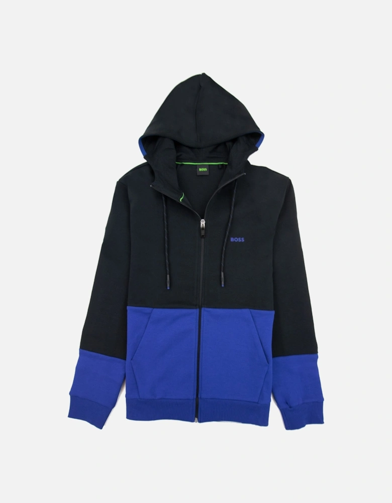 Saggy 1 Embroidered Logo Zip Up Sweatshirt Black 001