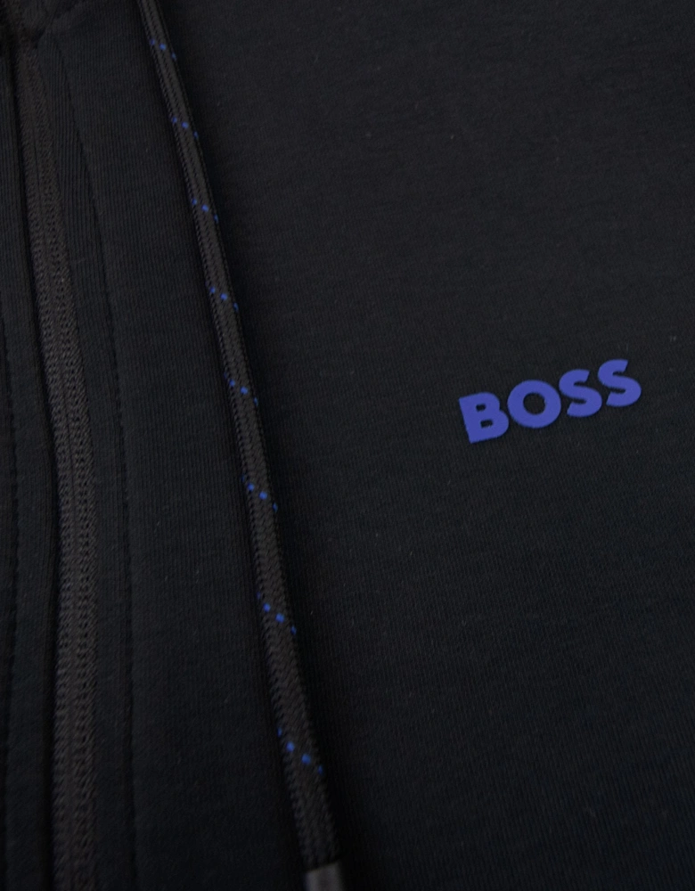 Saggy 1 Embroidered Logo Zip Up Sweatshirt Black 001