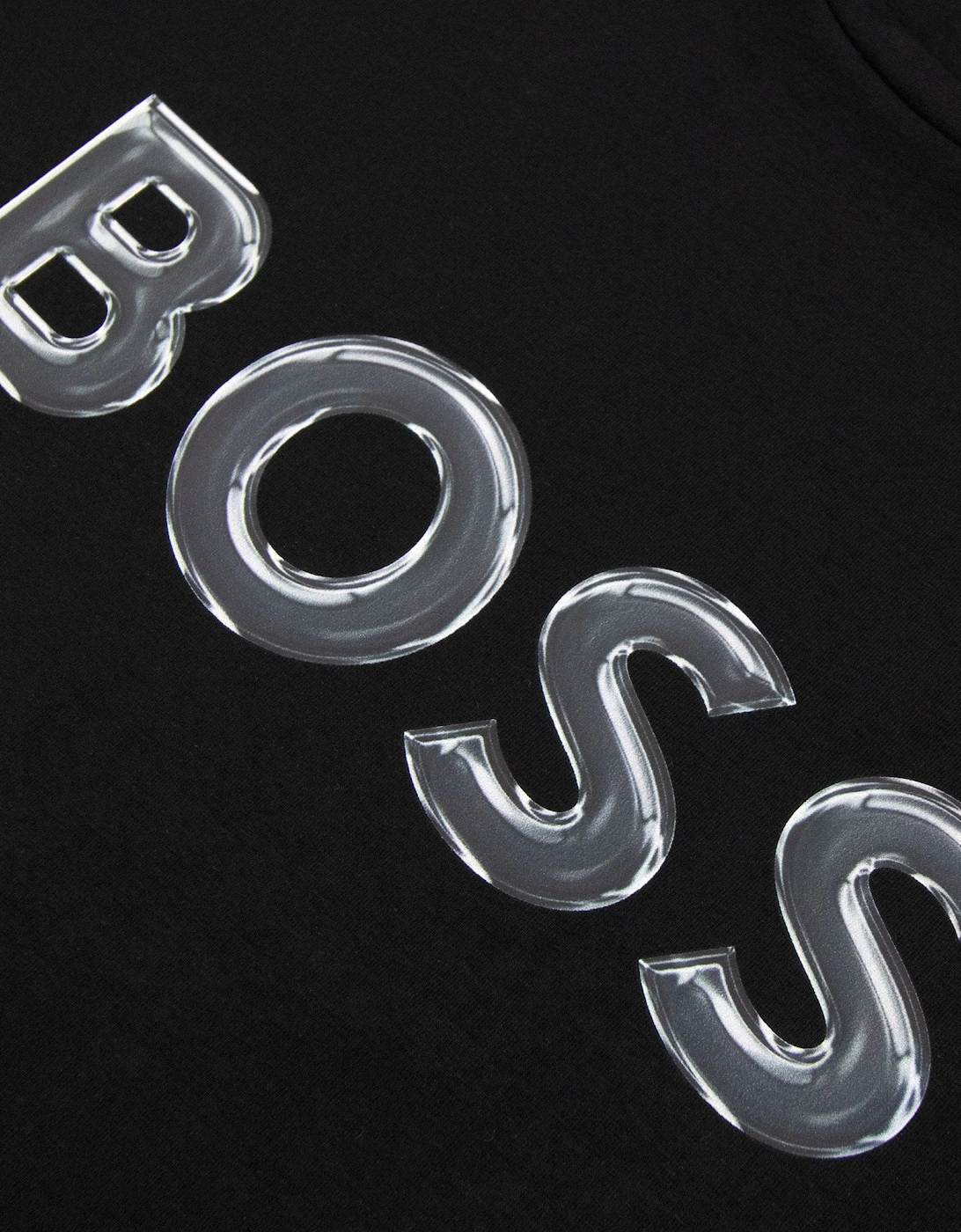 Logo Print Stretch T Shirt Black 001