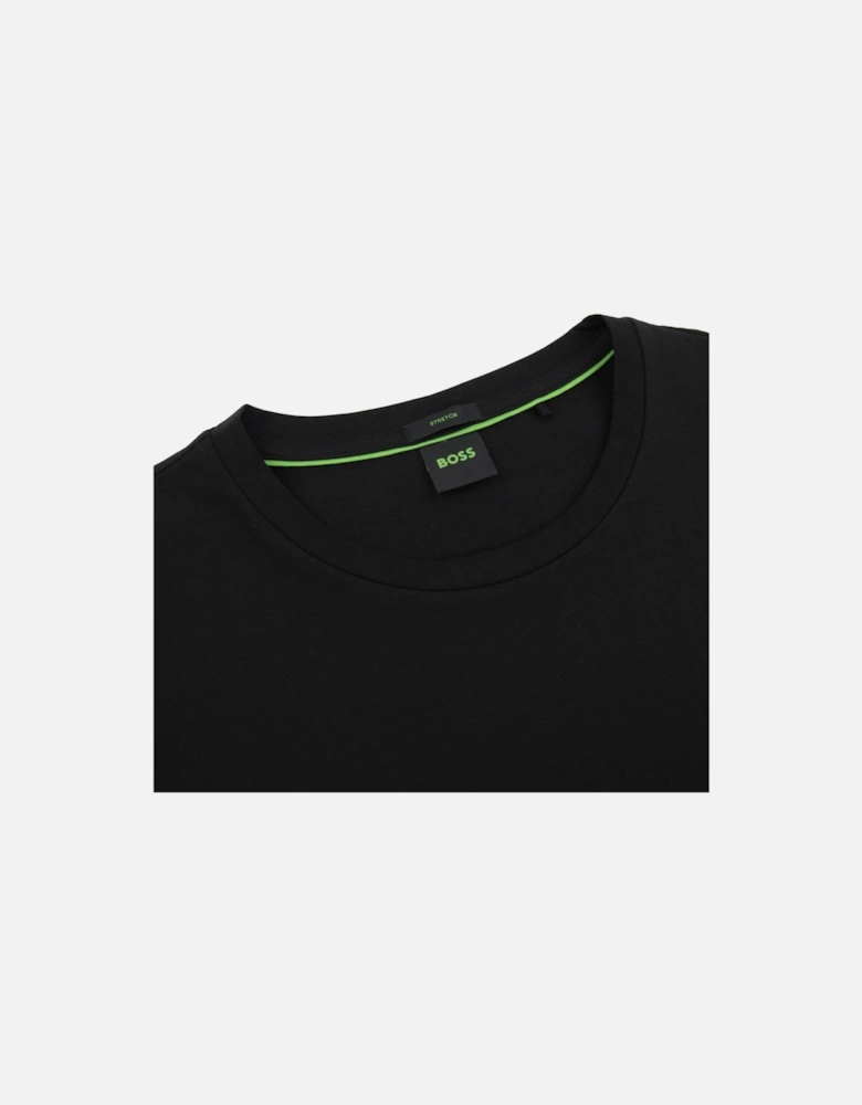 Logo Print Stretch T Shirt Black 001