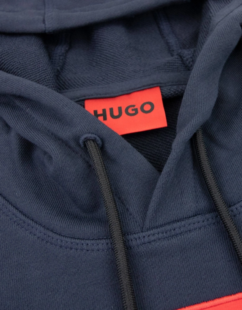 Hugo Daratschi214 Logo Hoodied Sweatshirt Dark Blue 405