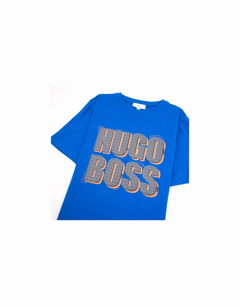 Kids Polka Dot Logo T-shirt Blue