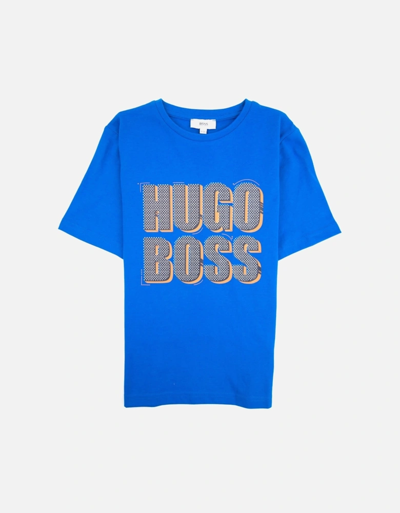 Kids Polka Dot Logo T-shirt Blue