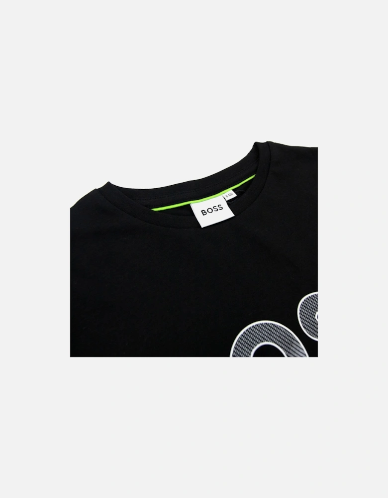 Kids Printed Logo T Shirt Black 09b