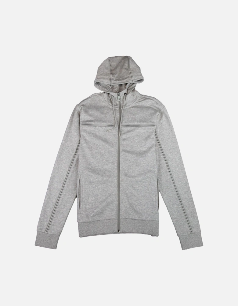 Saggy Stripe Zip Up Hoody Grey
