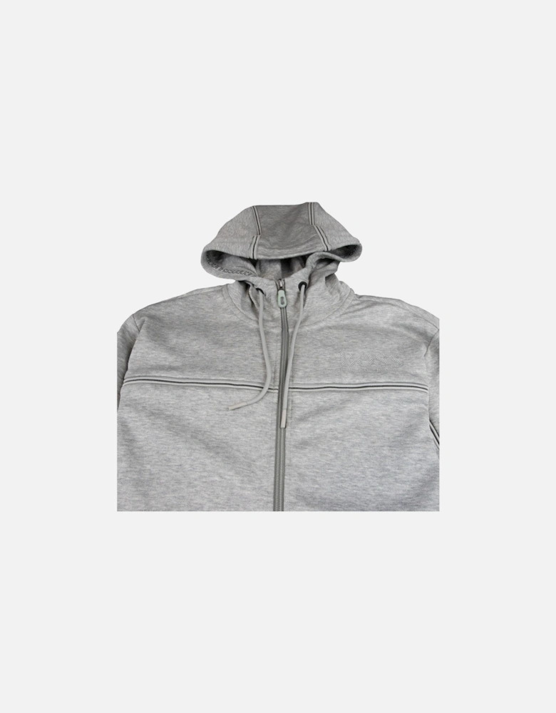 Saggy Stripe Zip Up Hoody Grey