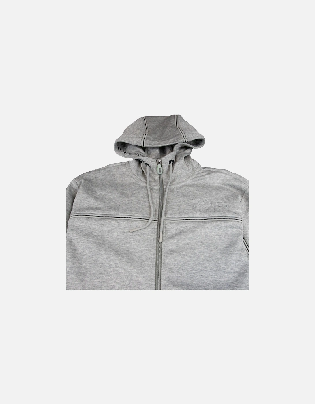 Saggy Stripe Zip Up Hoody Grey