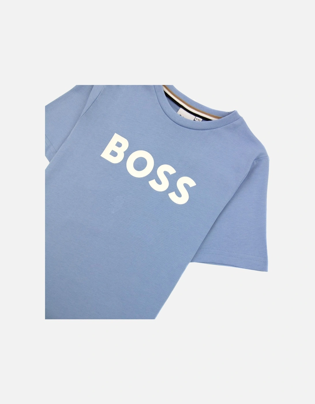 Kids Logo Printed T Shirt Pale Blue 77a
